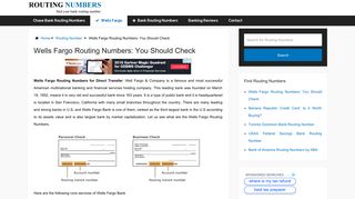 Wells Fargo Routing Numbers: You Should Check - Bank Routing ...