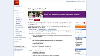 Patient Financing - Wells Fargo Health Advantage Credit Card - Wells ...