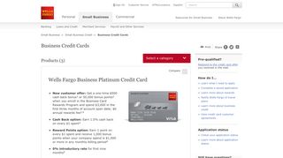 Small Business – Product List – Wells Fargo Business Credit Cards