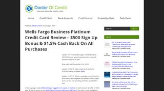 Wells Fargo Business Platinum Credit Card Review - $500 Sign Up ...