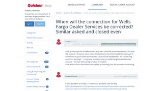 When will the connection for Wells Fargo Dealer Services be ...