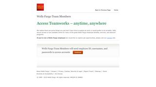 Wells Fargo Team Members Access Teamworks - anytime, anywhere