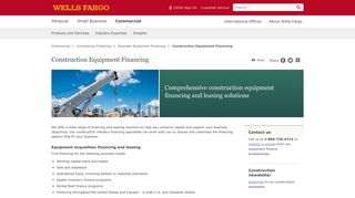 Construction Equipment Finance – Wells Fargo Commercial