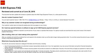 E-Bill Express FAQ | Wells Fargo Equipment Finance