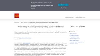 Wells Fargo Makes Expense Reporting Easier With Mobile - Newsroom