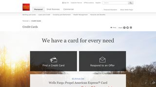 Credit Cards - Apply for Visa & American Express Credit ... - Wells Fargo