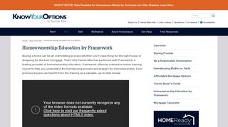 Homeownership Education by Framework : Know Your Options