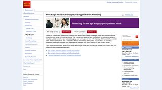 Eye Surgery Patient Financing - Wells Fargo Health Advantage Credit ...
