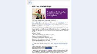 Wells Fargo Health Advantage Credit Card - Wells Fargo Bank, N.A.