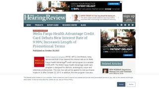 Wells Fargo Health Advantage Credit Card Debuts New Interest Rate ...