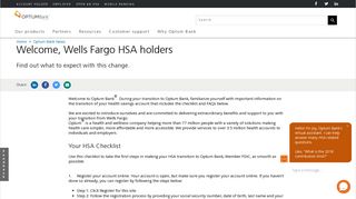 Transitioning From A Wells Fargo HSA To Optum Bank