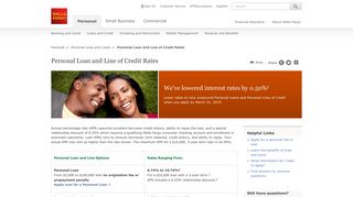 Personal Loan and Line of Credit Rates - Wells Fargo