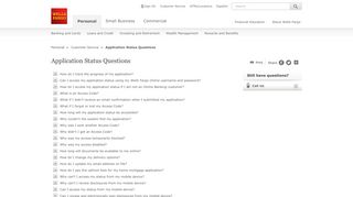 Online Application Status Questions - Wells Fargo