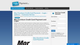 Mor Furniture Credit Card Payment - Login - Address - Customer Service