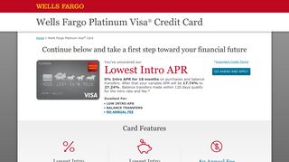 Platinum Visa® Credit Card | Wells Fargo