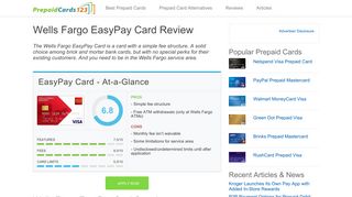 Wells Fargo EasyPay Card Review | PrepaidCards123 - Prepaid Debit ...