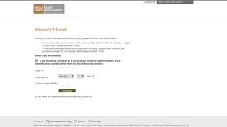Online Account Access Password Reset - Wells Fargo Funds