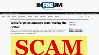 Wells Fargo text message scam 'making the rounds' | INFORUM