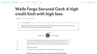 Wells Fargo Secured Card review | Credit Karma