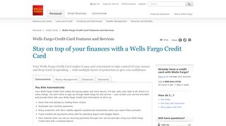 Wells Fargo Credit Card Features and Services