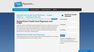 SplashCard Credit Card Payment - Login - Address - Customer Service