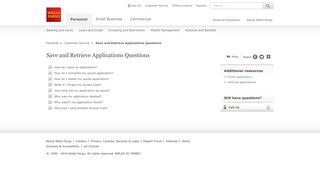 Save and Retrieve Applications Questions - Wells Fargo