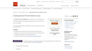Undergraduate Private Student Loans & Collegiate Loans | Wells Fargo