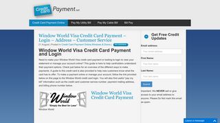 Window World Visa Credit Card Payment - Login - Address - Customer ...