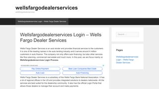 Wellsfargodealerservices Login - Wells Fargo Dealer Services