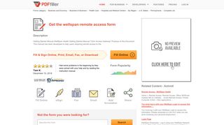 Wellspan Remote Access - Fill Online, Printable, Fillable, Blank ...