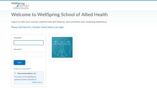 WellSpring School of Allied Health: Login