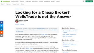 Looking for a Cheap Broker? WellsTrade is not the Answer - NerdWallet