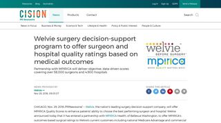 Welvie surgery decision-support program to offer surgeon and hospital ...