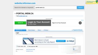 portal.wem.ca at Website Informer. Login. Visit Portal Wem.