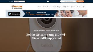 Belkin Netcam setup HD+Wi-Fi+WEMO Supported - Router Login ...