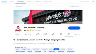 Questions and Answers about The Wendy's Company Benefits - Indeed