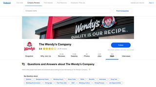 Questions and Answers about The Wendy's Company | Indeed.com
