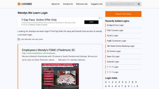 Wendys We Learn Login