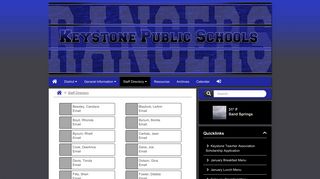 Keystone Public Schools - Staff Directory