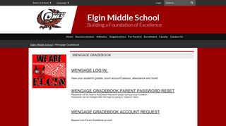 Wengage Gradebook - Elgin Middle School