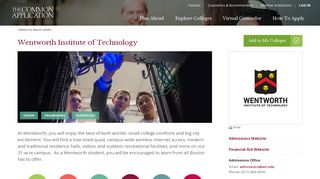 Wentworth Institute of Technology | The Common Application