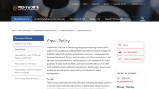 Email Policy | Wentworth Institute of Technology