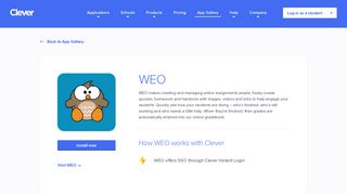 WEO - Clever application gallery | Clever