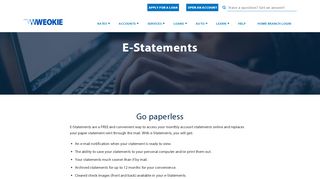 E-Statements | Online & Mobile Banking - Weokie