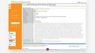 4TU - Dataset: BPI Challenge 2016: Werkmap Messages