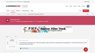Wes login error - Canadavisa.com