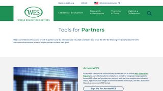 Tools for Partners - World Education Services