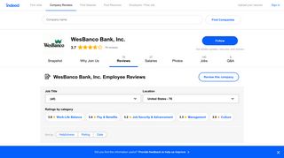 Working at WesBanco Bank, Inc.: 75 Reviews | Indeed.com