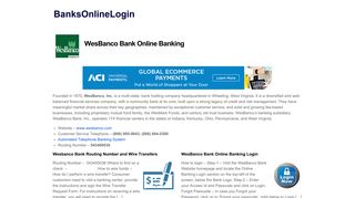 WesBanco Bank Online Banking
