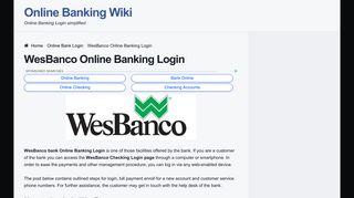 WesBanco Online Banking Login | OnlineBankingHQ